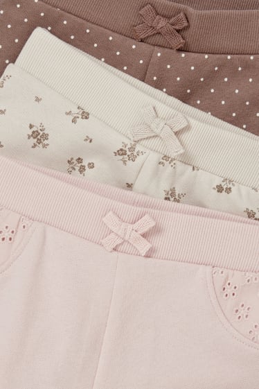 Bebeluși - fete - Multipack 3 perechi - pantaloni de trening bebeluși - roz deschis