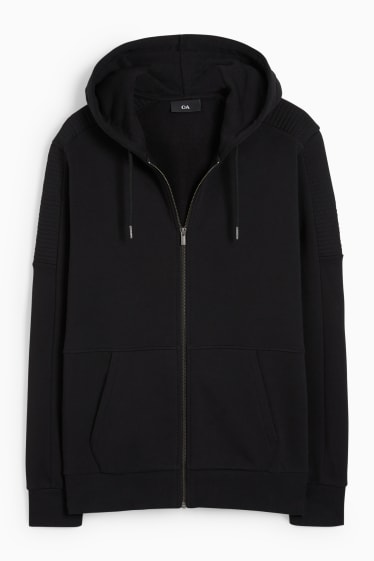 Men - Zip-through hoodie - black
