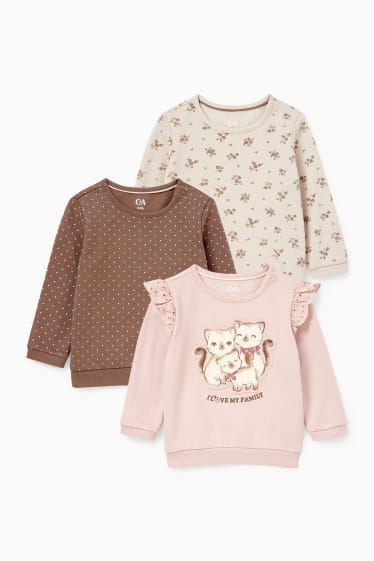 Babys - Set van 3 - babysweatshirt - roze