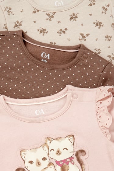 Bebeluși - Multipack 3 buc. - bluză de molton bebeluși - roz