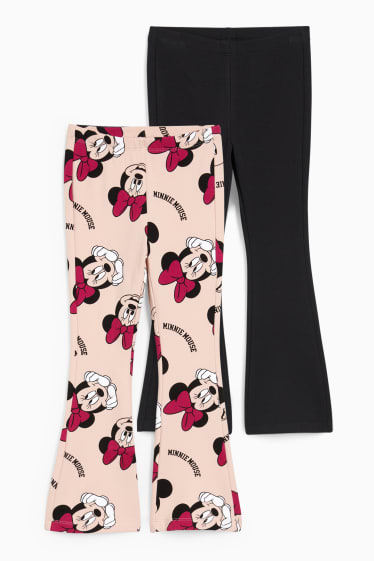 Kinderen: meisjes - Set van 2 - Minnie Mouse - flared hermolegging - roze