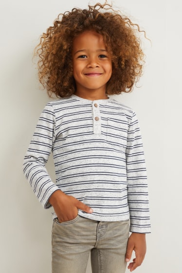 Bambini - Maglia a maniche lunghe - a righe - grigio melange