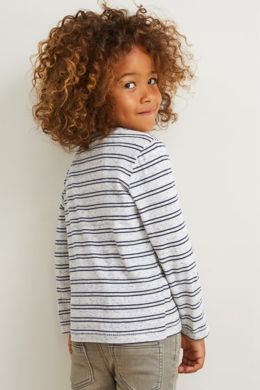 Bambini - Maglia a maniche lunghe - a righe - grigio melange