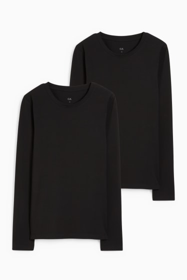 Femei - Multipack 2 buc. - tricou cu mânecă lungă basic - negru