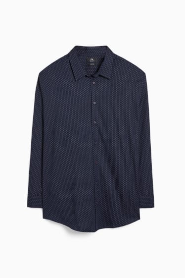 Bărbați - Cămașă - regular fit - guler Kent - ușor de călcat - print minimalist - albastru închis
