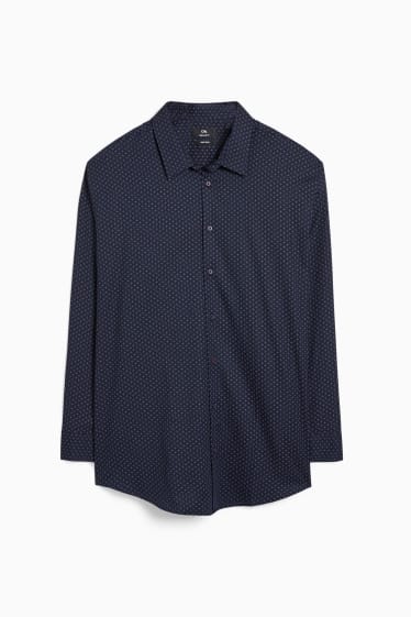 Hommes - Chemise - regular fit - col kent - facile à repasser - imprimé minimaliste - bleu foncé