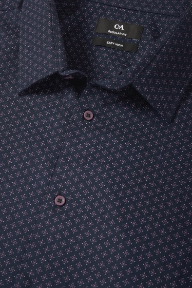 Home - Camisa - regular fit - Kent - fàcil de planxar - estampat minimalista - blau fosc