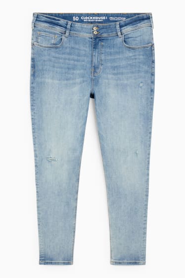 Damen - CLOCKHOUSE - Skinny Jeans - Mid Waist - Push-up-Effekt - helljeansblau