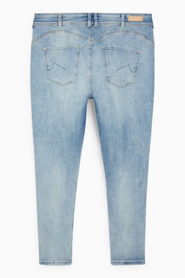 Damen - CLOCKHOUSE - Skinny Jeans - Mid Waist - Push-up-Effekt - helljeansblau
