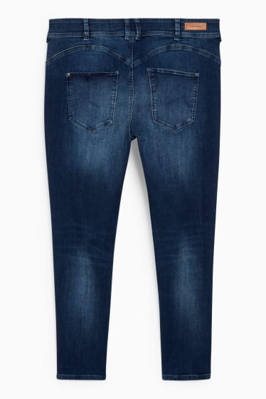 Women - CLOCKHOUSE - skinny jeans - mid-rise waist - push-up effect - blue denim