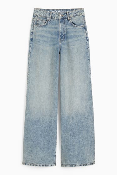 Jóvenes - CLOCKHOUSE - wide leg jeans - high waist - vaqueros - azul claro