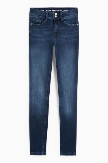 Femmes - CLOCKHOUSE - skinny jean - mid waist - effet push-up - jean bleu