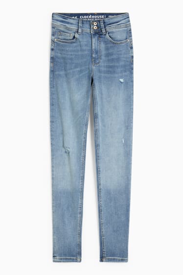 Damen - CLOCKHOUSE - Skinny Jeans - Mid Waist - Push-up-Effekt - helljeansblau