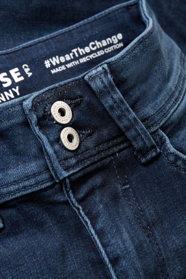 Dames - CLOCKHOUSE - skinny jeans - mid waist - push-up effect - jeansblauw