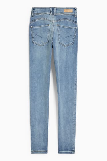 Damen - CLOCKHOUSE - Skinny Jeans - Mid Waist - Push-up-Effekt - helljeansblau