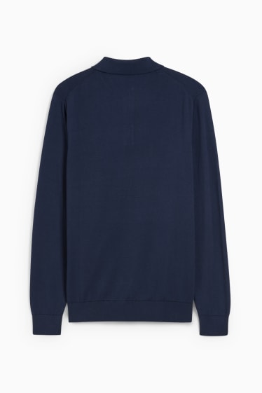 Hommes - Pull en délicate maille - bleu foncé
