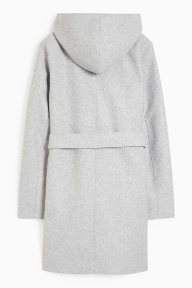 Donna - Cappotto con cappuccio - grigio chiaro melange