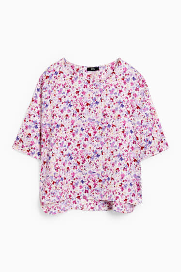 Femmes - Chemisier - à fleurs - blanc / rose