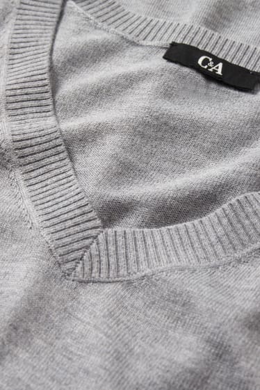 Damen - Feinstrick-Pullover - grau-melange