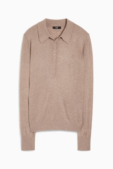Damen - Feinstrick-Pullover - beige