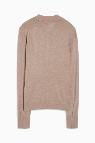 Damen - Feinstrick-Pullover - beige