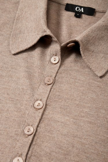 Damen - Feinstrick-Pullover - beige