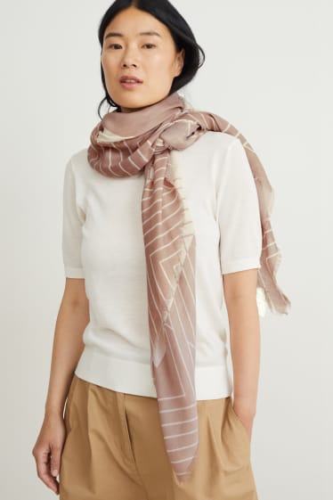 Femmes - Foulard - à motif - beige clair