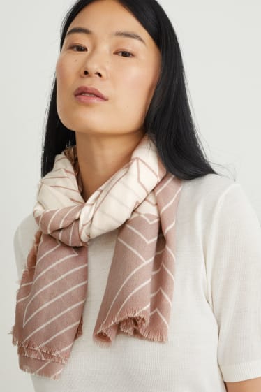 Femmes - Foulard - à motif - beige clair