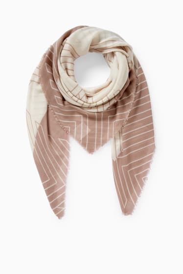 Femmes - Foulard - à motif - beige clair