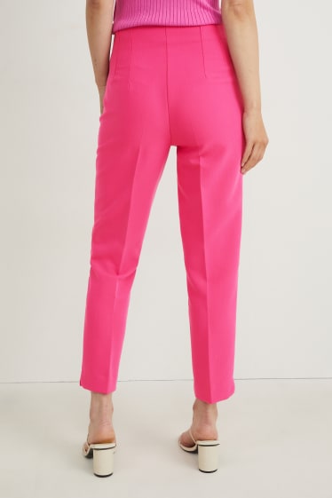 Damen - Stoffhose - High Waist - Regular Fit - pink