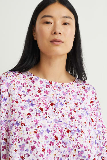 Femmes - Chemisier - à fleurs - blanc / rose