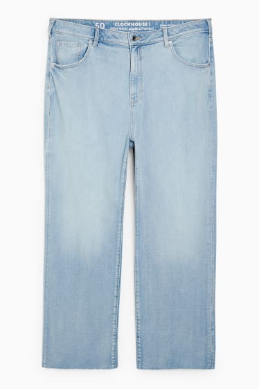 Women - CLOCKHOUSE - straight jeans - high waist - denim-light blue