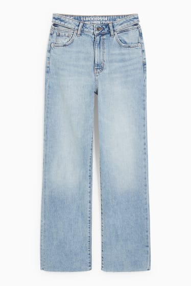 Women - CLOCKHOUSE - straight jeans - high waist - denim-light blue