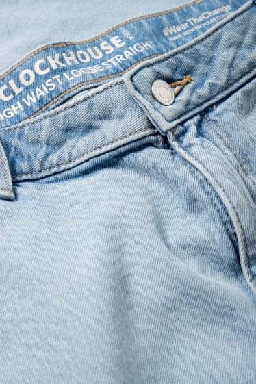 Women - CLOCKHOUSE - straight jeans - high waist - denim-light blue