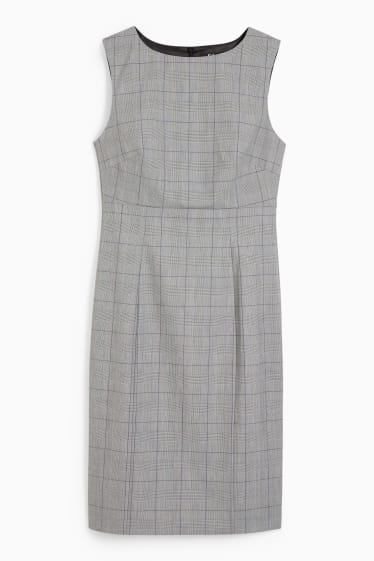 Femmes - Robe fourreau de bureau - Mix & Match - à carreaux - gris