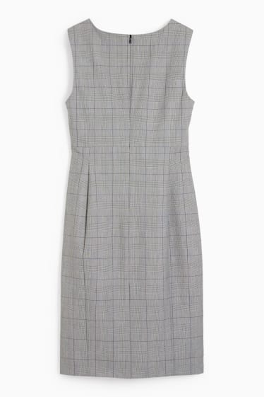 Femmes - Robe fourreau de bureau - Mix & Match - à carreaux - gris