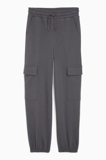 Bambine - Pantaloni sportivi cargo - grigio scuro