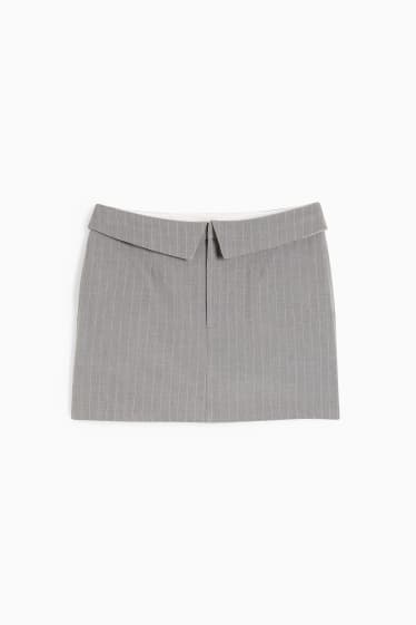 Femmes - Minijupe - fines rayures - gris