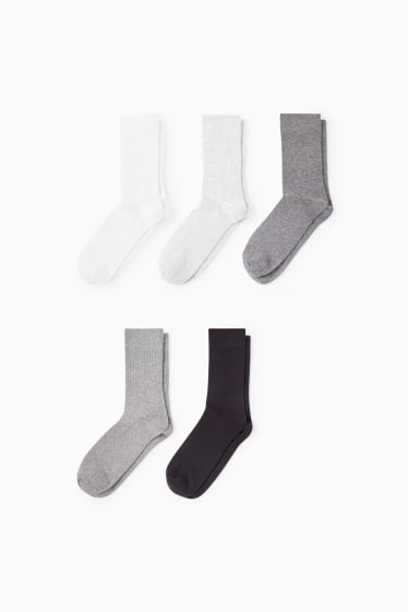 Hommes - Lot de 5 - chaussettes de tennis - gris