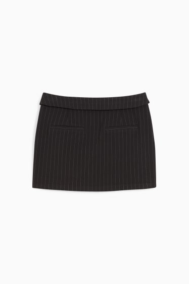Femmes - Minijupe - fines rayures - noir