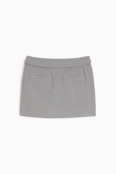 Femmes - Minijupe - fines rayures - gris
