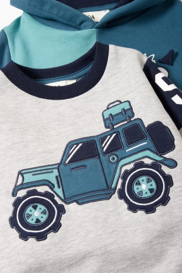 Kinder Jungen - Multipack 2er - Hoodie und Sweatshirt - blau / türkis