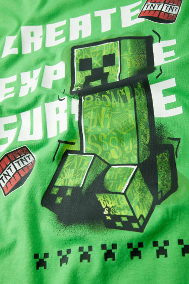 Enfants garçons - Minecraft - haut à manches longues - look 2-en-1 - vert clair