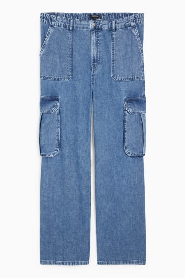 Joves - CLOCKHOUSE - straight cargo jeans - high waist - texà blau