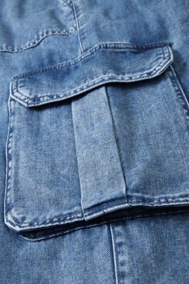 Damen - CLOCKHOUSE - Straight Cargo Jeans - High Waist - jeansblau