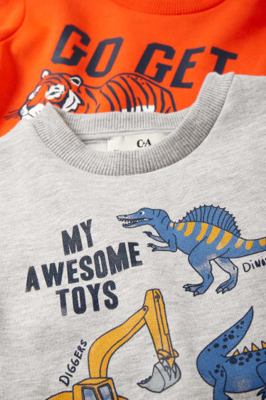 Enfants garçons - Lot de 2 - sweat - gris clair chiné