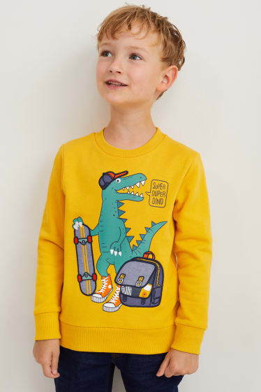 Enfants garçons - Lot de 2 - dinosaures - sweats - jaune