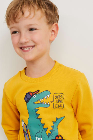 Enfants garçons - Lot de 2 - dinosaures - sweats - jaune