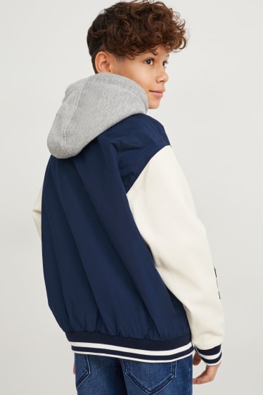 Kinder Buben - Jacke mit Kapuze - dunkelblau