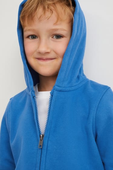 Kinder - Sweatjacke mit Kapuze - genderneutral - blau